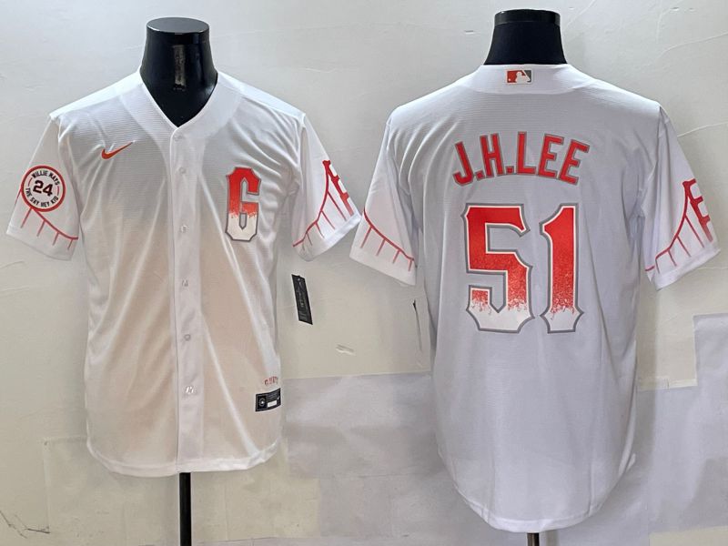 Men San Francisco Giants 51 J.H.Lee White Game Nike 2025 MLB Jersey style 6